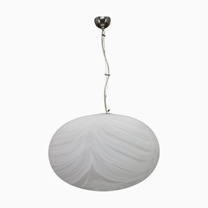 Large Oval Murano Glass Pendant Light, Italy, 1980s