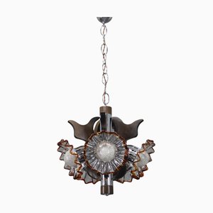 Chandelier with Murano Glass Shades, Italy, 1970s