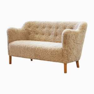 Schaffell Sofa von Edmund Jørgensen