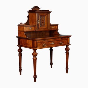 Scrivania antica in legno e metallo