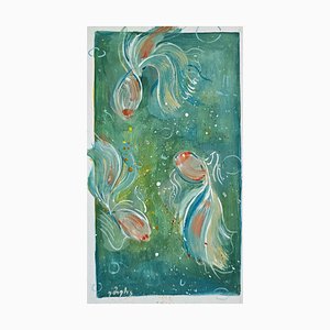 Eter Merkviladze, Fish, 2021, Gouache on Paper