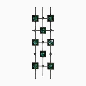 Brutalistische Mid-Century Wandskulptur aus Keramik & Aluminiumguss, 1970er
