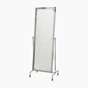 Grand Miroir Cheval avec Cadre en Chrome sur Roulettes de Eichholtz Capri