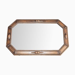 Edwardian Scottish Wall Mounted Carved Bobbin Turned Mirror, 1910