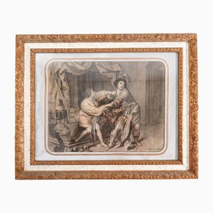 P. Rossi, Joseph Tempted by Potiphar's Wife, Charcoal on Paper, 1880