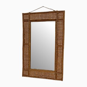 Vintage Bamboo and Cane Framed Mirror