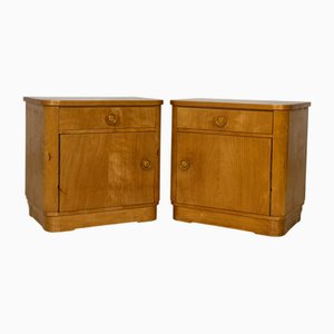 Mid-Century Nachttische mit Schubladen, 2er Set