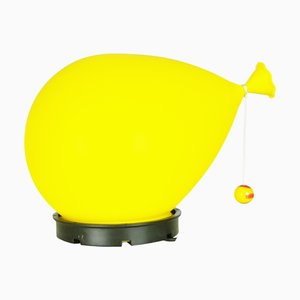 Kleine Baloon Wand-, Tisch- oder Deckenlampe aus Kunststoff in Gelb & Schwarz von Y. Christin für Bilumen, 1980er