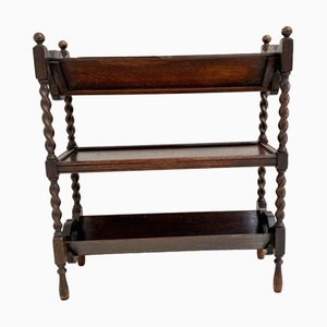 Antique Dark Wooden Three-Tier Bookshelf