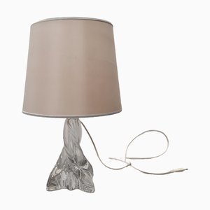 Lámpara de mesa francesa de cristal de Baccarat, años 50