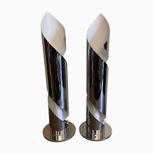 French Spiral Table Lamps, 1970, Set of 2