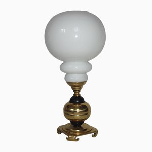 Messing & Glas Tischlampe, 1960er