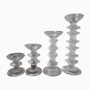 Festivo Glass Candleholders by Timo Sarpaneva for Iittala, 1960s, Set of 4
