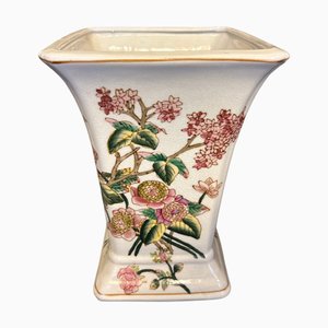 Pink Camellia Square Vase by Quain and quantity