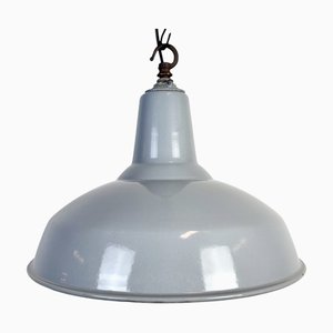 Lampe à Suspension d'Usine Industrielle en Émail Gris de Benjamin Electric Manufacturing Company, Royaume-Uni, 1960s
