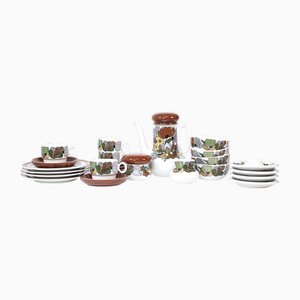 Porcelain Breakfast Tableware, 1970s, Set of 19