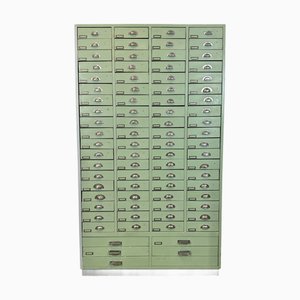 Grand Meuble à Tiroirs Industriel Vintage Vert, 1960s