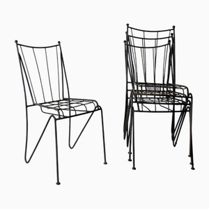 Modernistische italienische Gartenstühle aus Eisen, 1960er, 4 . Set