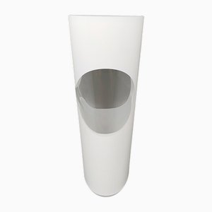 Space Age White Vase by Linea Glass, Italy, 1970s
