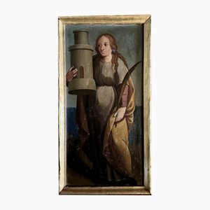 Santa Barbara, 1750-1790, dipinto ad olio, con cornice