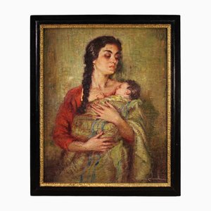 Spanish Artist, Maternity, 20th Century, Oil on Canvas & Masonite