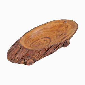 Vintage Brutalist Pine Tree Trunk Bowl, 1960s