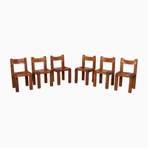 Sillas de comedor S11 de Pierre Chapo, Francia, años 60. Juego de 6