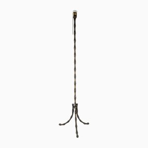Bronze Bamboo Standing Lamp in the style of Maison Baguès, 1960s