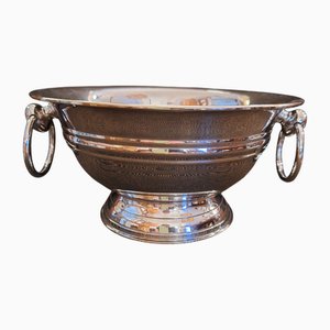 Vintage Obstschale aus versilbertem Metall, 1980er