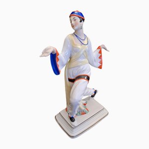 Art Deco German Expressive Dancer Figurine by Katzhütte, 1930s