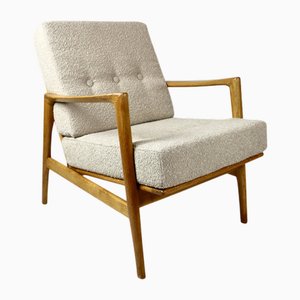 Polnischer Stefan Eiche Armlehnstuhl in Beige, 1970er