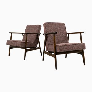 Set of Vintage Beech Armchairs, Poland, 1960s