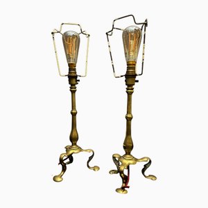 Messing Pullman Lampen von Faraday & Son., 1910, 2er Set