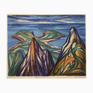 Lithographie Couleur, Ernst Bursche, Island of Ischia, 1959