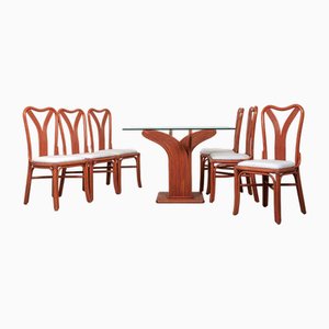 Vivai Del Sud zugeschriebener Tisch und Stühle, 1960er, 7 Set