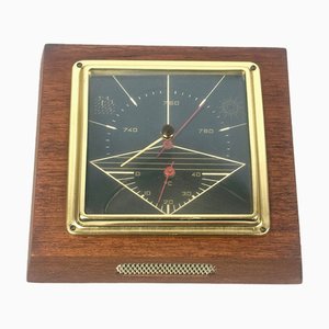 Danish Teak & Brass Weather Station, 1960s
