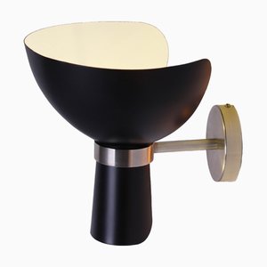 Schwarze Diabolo Wandleuchte von Stilnovo, 1950er