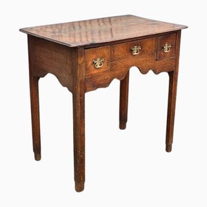 English Georgian Oak Lowboy with Brass Handles