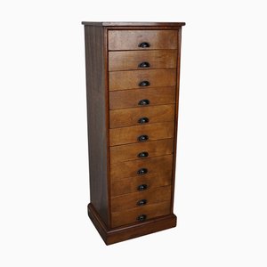 Vintage Dutch Poplar Apothecary Cabinet, 1950s