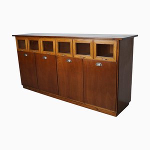 Vintage Dutch Beech and Oak Haberdashery Cabinet, 1950s