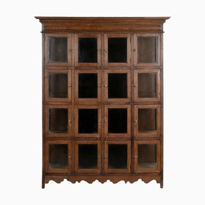 Grande Vitrine en Bois avec 16 Compartiments en Verre