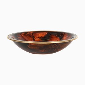 Bol Vintage en Acrylique Écaille et Laiton, 1970s