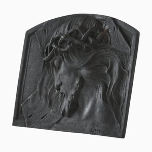 Bassorilievo, inizio XX secolo, Cristo con corona di spine in bronzo fuso, anni '40