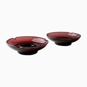 Vintage Murano Glass Ashtrays, Italy, 1970s, Set of 2