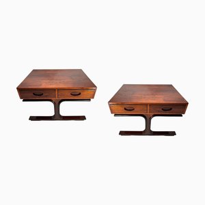 Mid-Century Modern Wooden Nightstands by Frattini for Bernini, 1960s, Set of 2