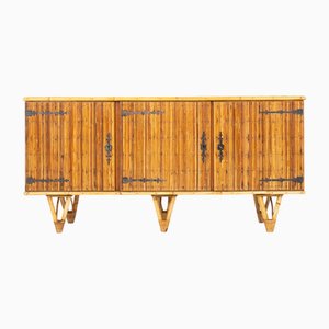 Rattan Sideboard by Adrien Audoux & Frida Minet, 1950s