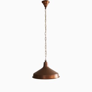 Danish Brutalist Hand-Hammered Copper Pendant Lamp from ES Horn Aalestrup, 1960s