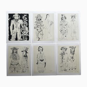 Rene Portocarrero, Masks, Serigraphs, 1955, Set of 12