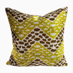 Silk Cushion Cover with Zigzag Speckled Design, 2000s