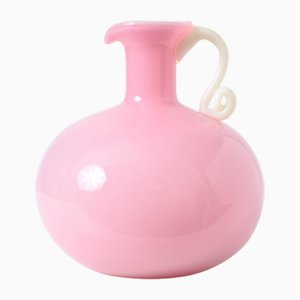 Italienische Vintage Vase aus Opalglas in Rosa, 1960er